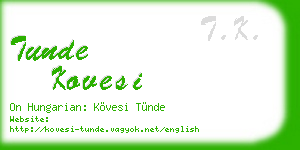 tunde kovesi business card