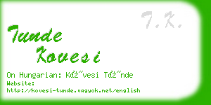 tunde kovesi business card